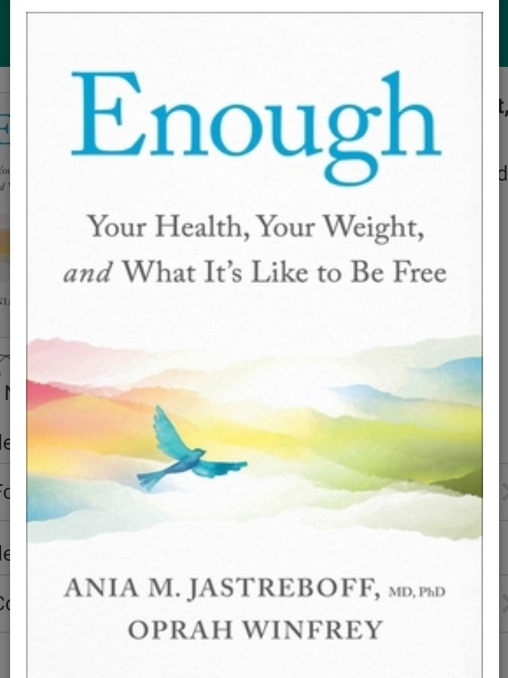 Enough: Your Health, Your Weight — Inspirational Wellness Book (White, Blue)